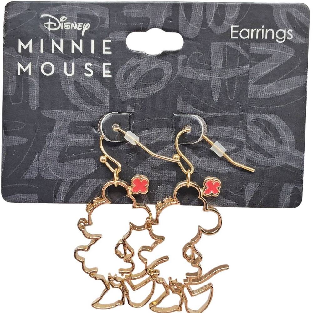 Disney Gold-Toned Minnie Mouse Silhouette Earrings - NIP